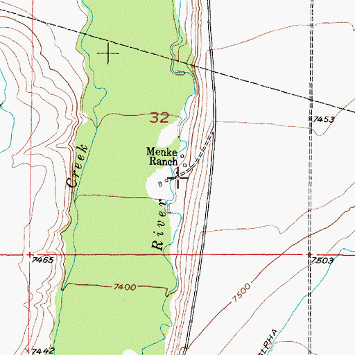 Topographic Map of Menke Ranch, WY