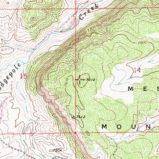 Topographic Map of Mesa Mountain, WY