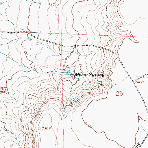 Topographic Map of Mesa Spring, WY