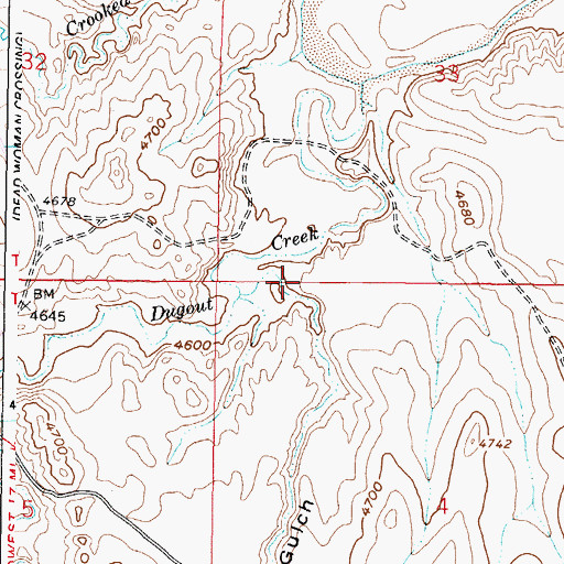 Topographic Map of Metcalf Gulch, WY