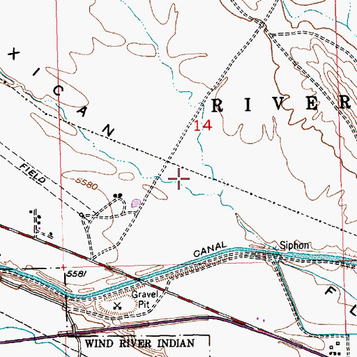 Topographic Map of Mexican Flat, WY