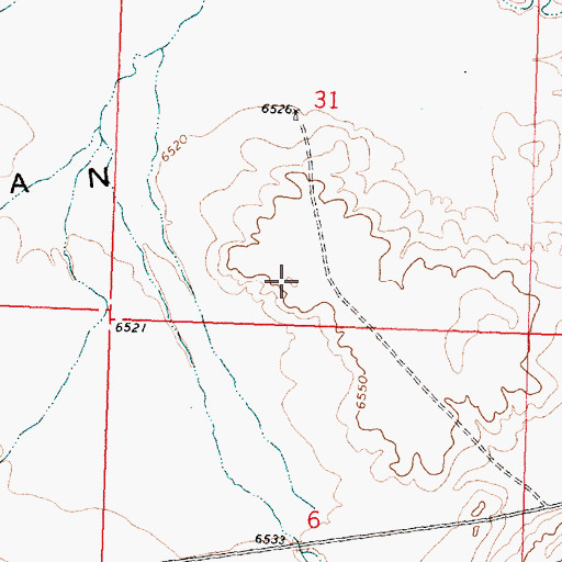 Topographic Map of Mexican Flats, WY