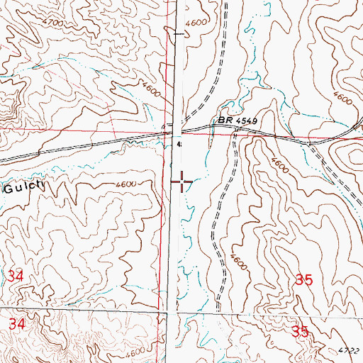 Topographic Map of Meyers Gulch, WY