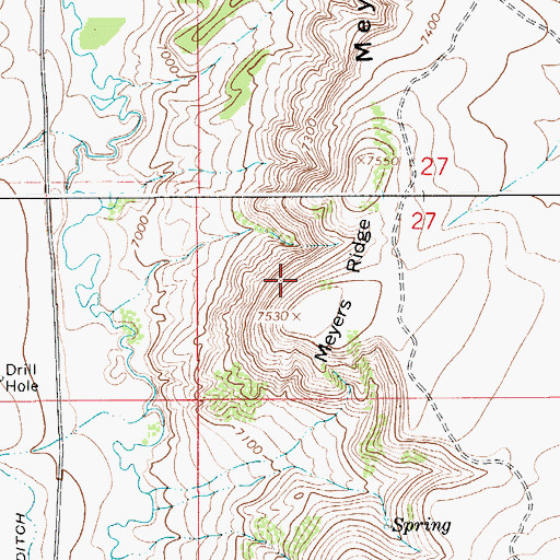 Topographic Map of Meyers Ridge, WY