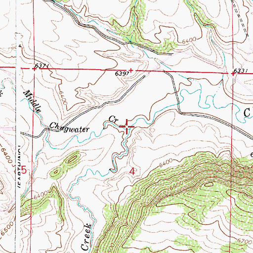 Topographic Map of Middle Chugwater Creek, WY