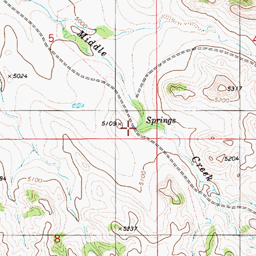 Topographic Map of Middle Creek Spring, WY