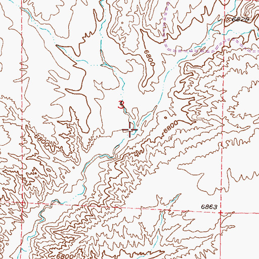 Topographic Map of Middle Diamond Springs Draw, WY