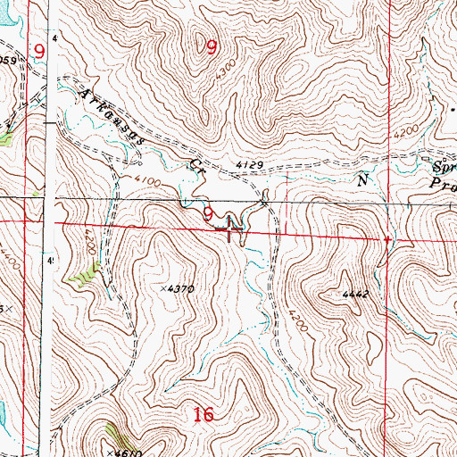Topographic Map of Middle Fork Arkansas Creek, WY