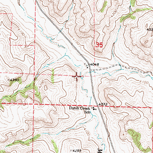 Topographic Map of Middle Fork Dow Prong Dutch Creek, WY