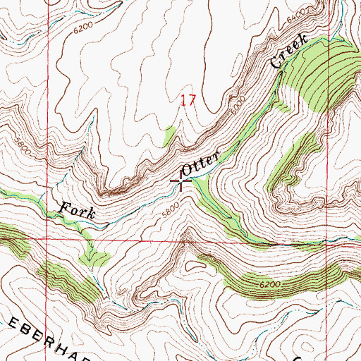 Topographic Map of Middle Fork Otter Creek, WY