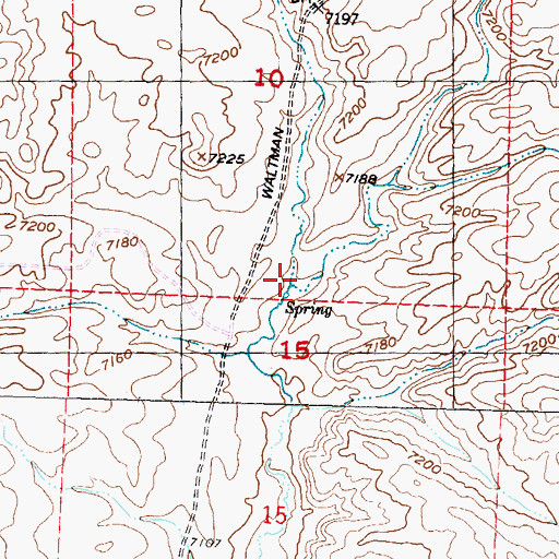 Topographic Map of Middle Fork Sage Hen Creek, WY
