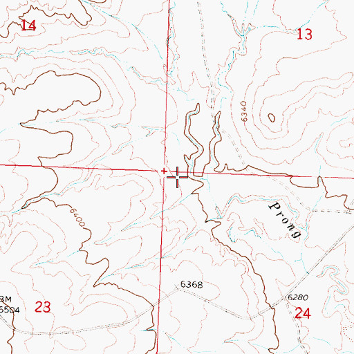 Topographic Map of Middle Prong Red Creek, WY