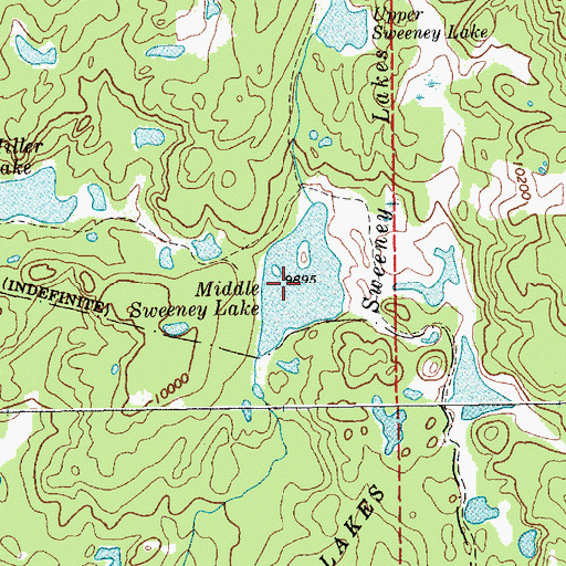 Topographic Map of Middle Sweeney Lake, WY
