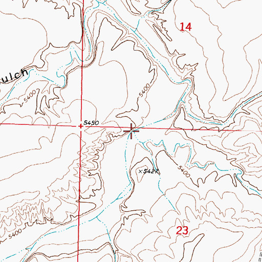 Topographic Map of Mikes Draw, WY