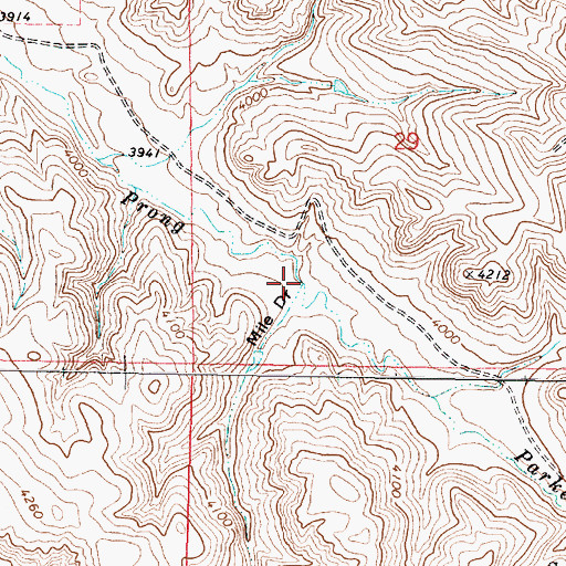 Topographic Map of Mile Draw, WY