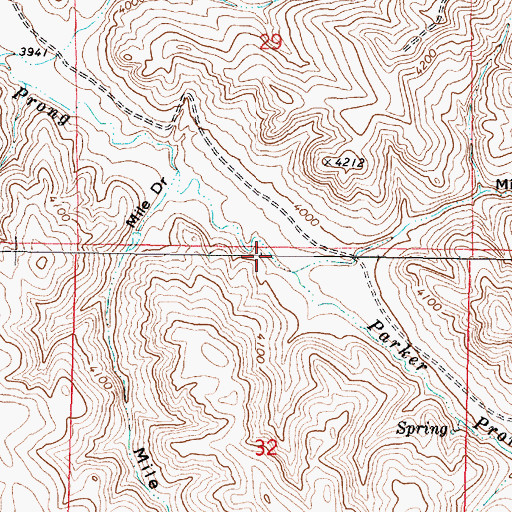Topographic Map of Mile Long Draw, WY