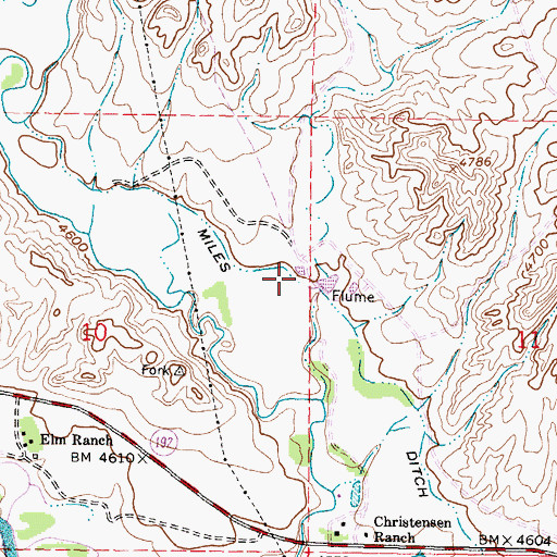 Topographic Map of Miles Ditch, WY