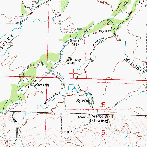 Topographic Map of Military Ditch, WY