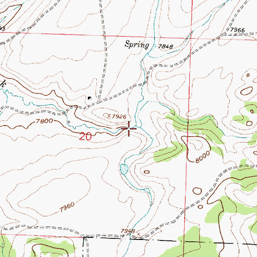 Topographic Map of Mill Creek, WY
