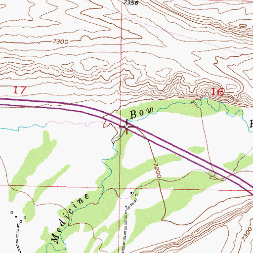 Topographic Map of Mill Creek, WY