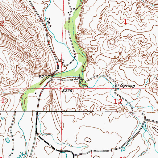 Topographic Map of Mill Creek, WY