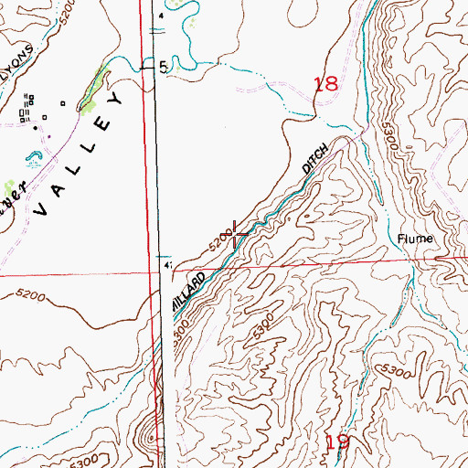Topographic Map of Millard Ditch, WY