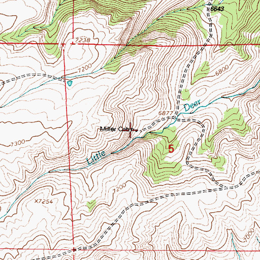 Topographic Map of Miller Cabin, WY