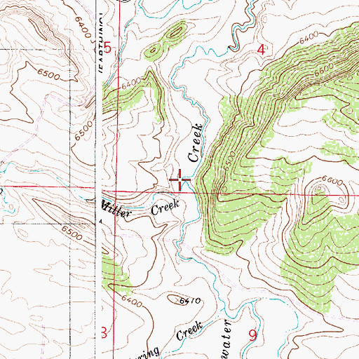 Topographic Map of Miller Creek, WY