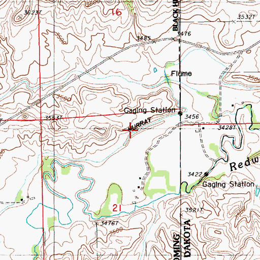 Topographic Map of Miller Ditch, WY
