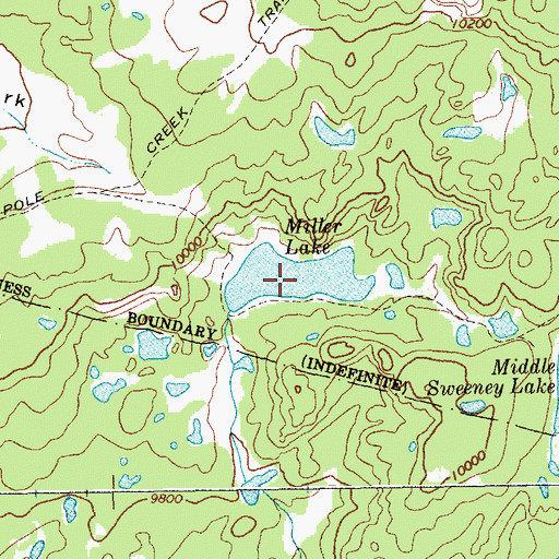 Topographic Map of Miller Lake, WY