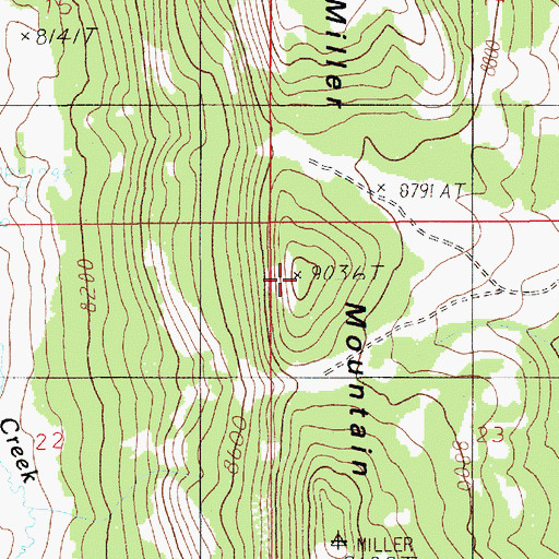 Topographic Map of Miller Mountain, WY