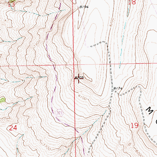 Topographic Map of Mellor Mountain, WY