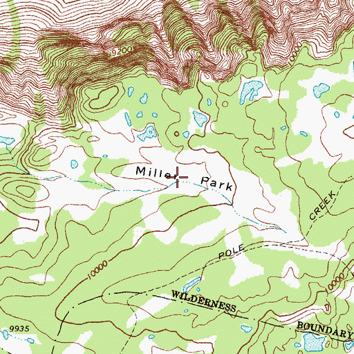 Topographic Map of Miller Park, WY