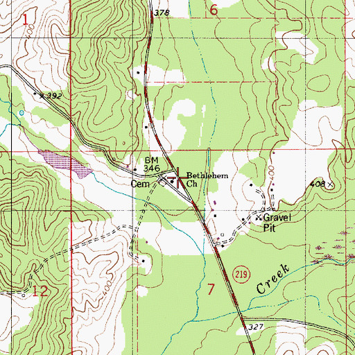 Topographic Map of Bethlehem Missionary Baptist Church, AL