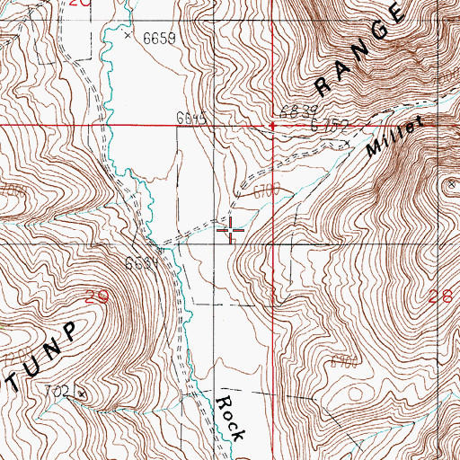 Topographic Map of Millet Canyon, WY