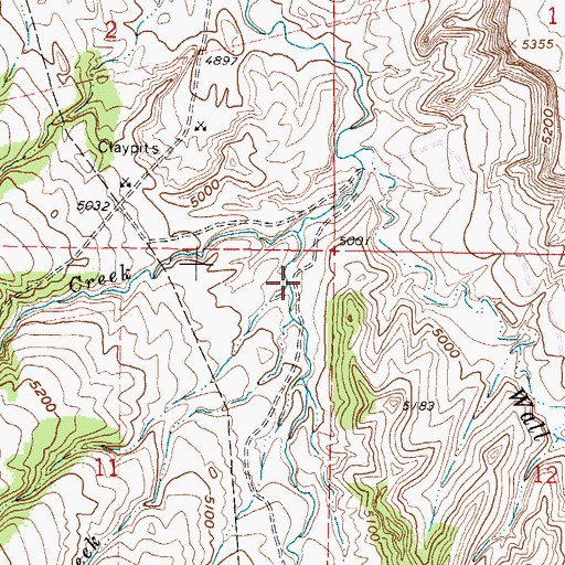 Topographic Map of Million Creek, WY
