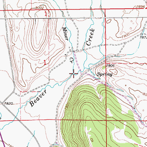 Topographic Map of Miner Creek, WY