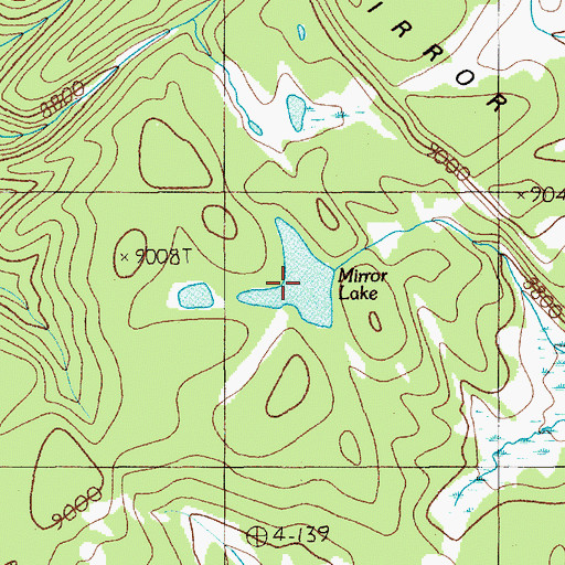 Topographic Map of Mirror Lake, WY
