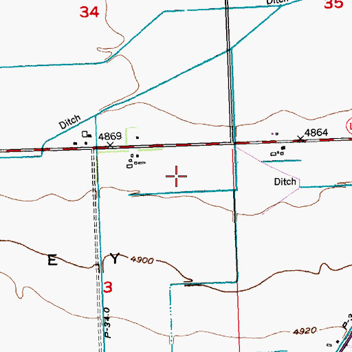 Topographic Map of Missouri Valley, WY