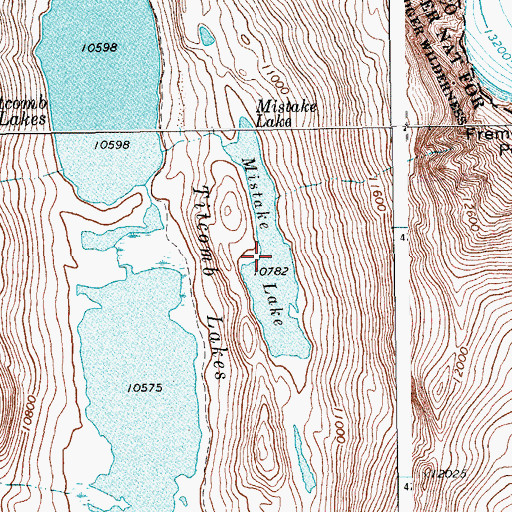 Topographic Map of Mistake Lake, WY