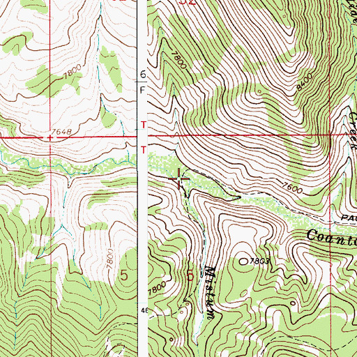 Topographic Map of Mistum Creek, WY