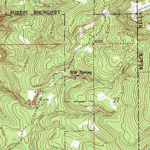 Topographic Map of Mix Spring, WY