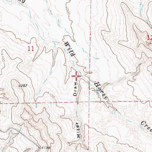 Topographic Map of Mizer Draw, WY