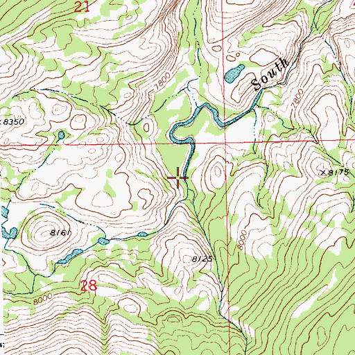 Topographic Map of Moccasin Creek, WY