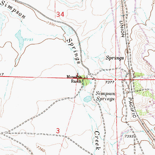 Topographic Map of Monolith Ranch, WY