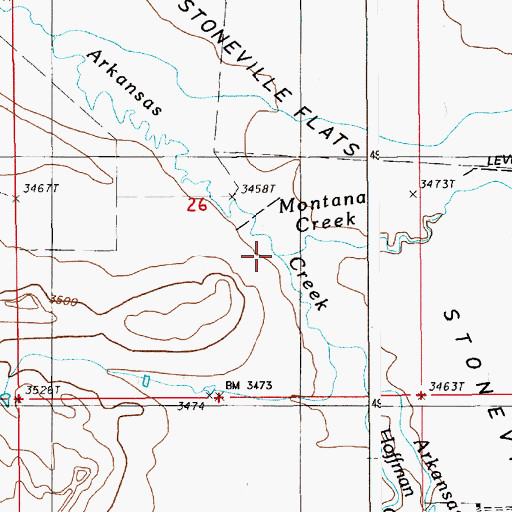 Topographic Map of Montana Creek, WY