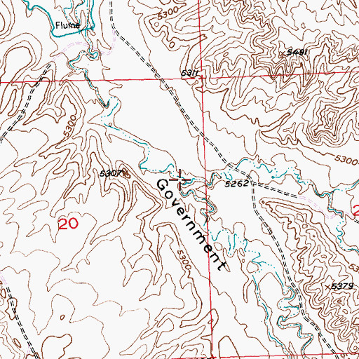 Topographic Map of Monument Draw, WY