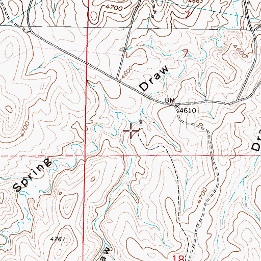 Topographic Map of Monument Draw, WY