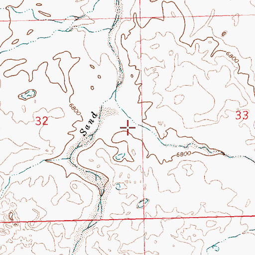 Topographic Map of Monument Valley, WY