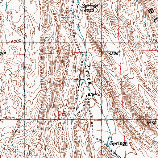 Topographic Map of Moone Creek, WY